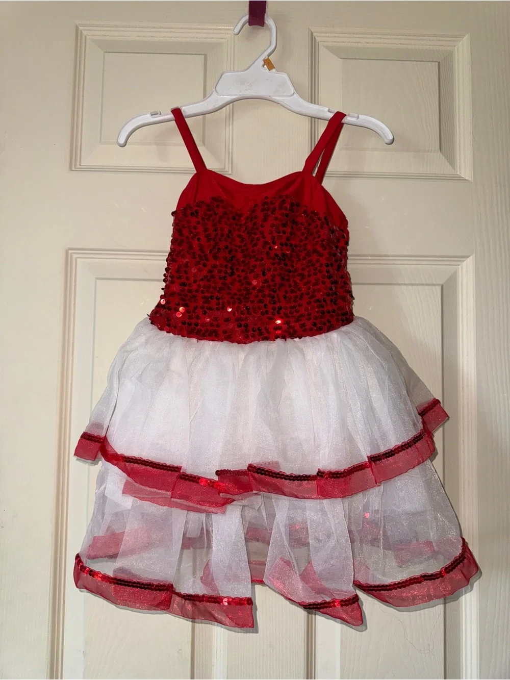 Red Sequin Tulle Girls' Dance Costume Dress - Brand: